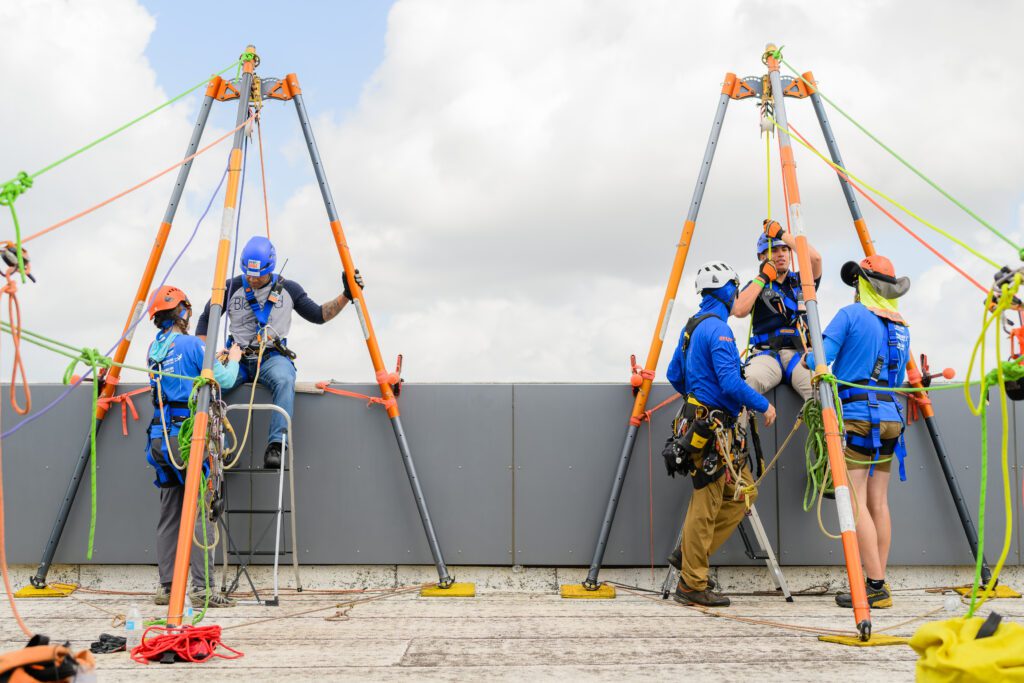 Camp For All fundraisers are prepped to go over the edge at the 32-story Woodlands Towers on The Woodlands Waterway. (Photo by Si Vo Photography)
