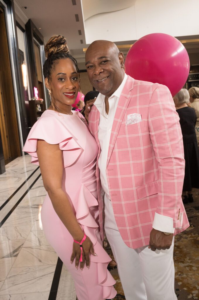 Cheryl & Kendall Harris at the Tickled Pink Luncheon (Photo by Daniel Ortiz)
