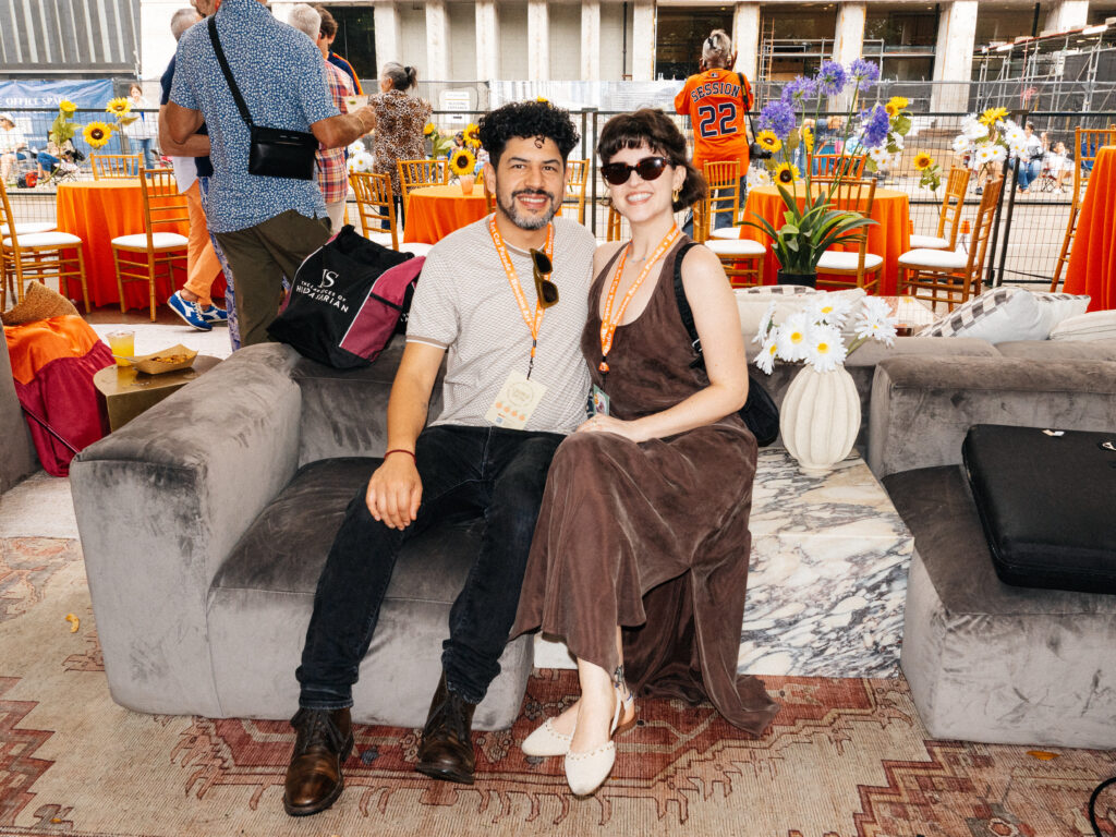 Chris Leon, Emma Moore during the Sulltrain VIPit Experience at the Houston Art Car Parade (Photo by Jonathan Burgos)