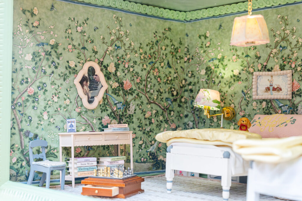 Lisa Henderson imagined their space as a grand nursery, inspired by the romantic garden imagery and timeless elegance of the film "Atonement." (Photo by Caroline Guinn Photography)