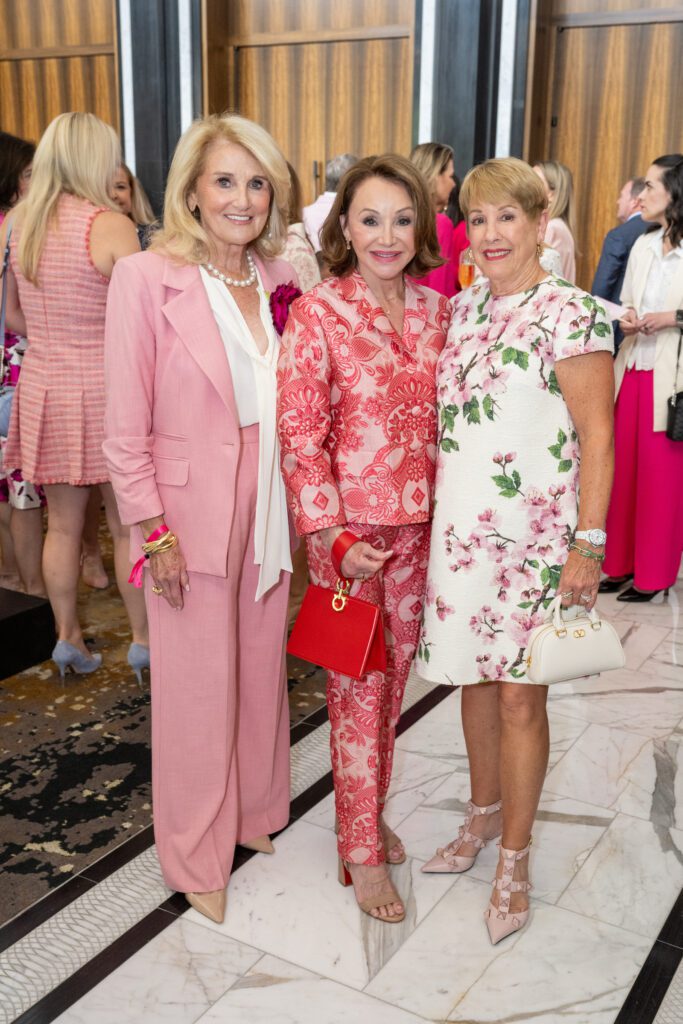 Denise Monteleone, Gaye Lynn Zarrow, Donna Lewis at the Tickled Pink Luncheon (Photo by Jacob Power)
