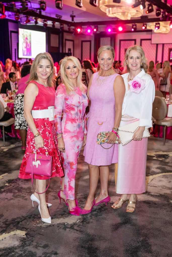 onae Charmosta, Julie Comiskey, Rachel Reagan, Lisa Graham Garza at the Tickled Pink Luncheon (Photo by Jacob Power)