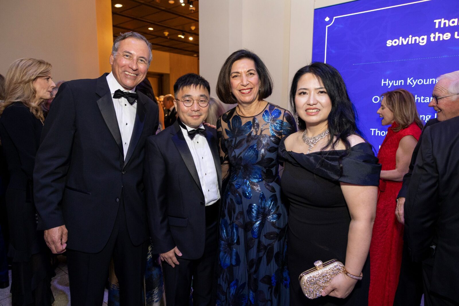 Dr. Jim Versalovic, Dr. Zhandong Liu, Dr. Huda Zoghbi, Nan Liu at Texas Children's Duncan NRI 15th anniversary gala (Photo by Jenny Antill)