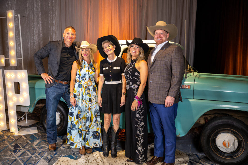 Elizabeth and Randall Bolt, chairs, with vice chairs Linsey and Ryan Bibler and Head of School Julie Ambler at Revelry at the Ranch at The Woodlands Waterway Marriott. (Photo courtesy The Woodlands Christian Academy)