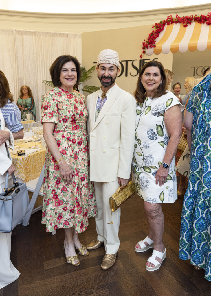 Ellie Francisco in Adam Lippes, Fady Armanious, Lesha Elsenbrook wearing Oscar de la Renta at the River Oaks tennis tournament luncheon (Photo by Alida Bonifaz)