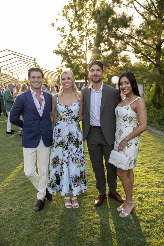 Chris Ruez, Karissa Jones, Juan Pablo Colorado, Mow Rahman at Memorial Park Conservancy's The Park Ball held in the Clay Family Eastern Glades (Photo by Jenny Antill)