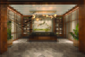 A rendering of The Greenleigh’s Front Desk