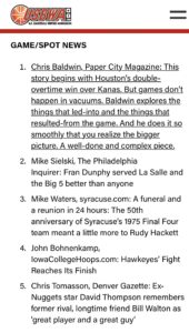 Chris Baldwin PaperCity first place national award USBWA