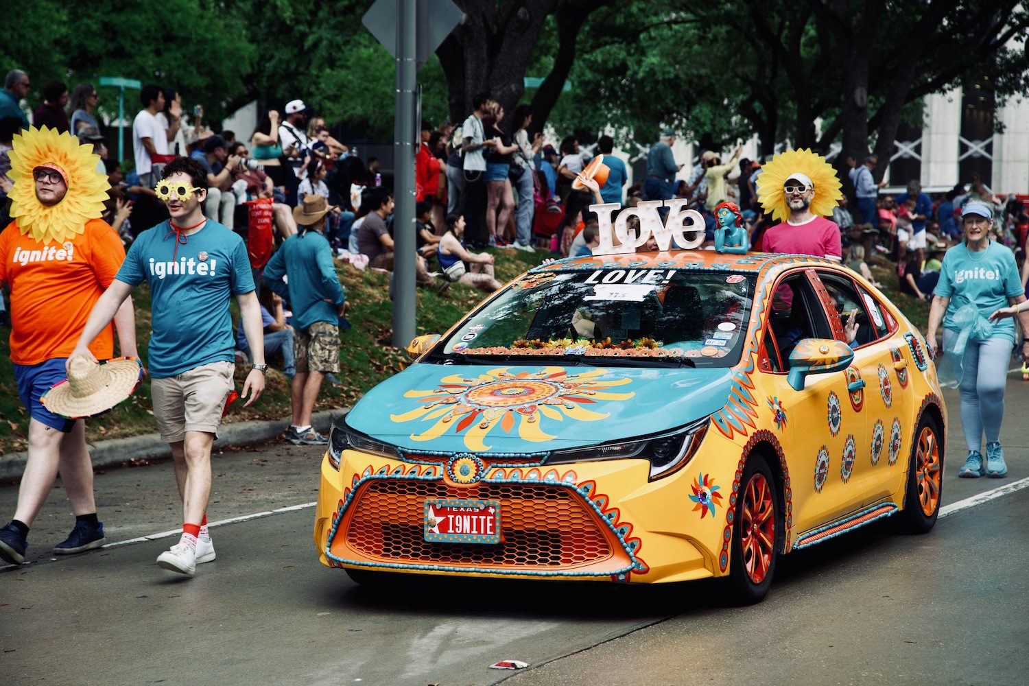 "Iggy the Igniter" by Sarah Gish at the Orange Show's 39th Annual Art Car Parade. (Photo by Mike Herrera)