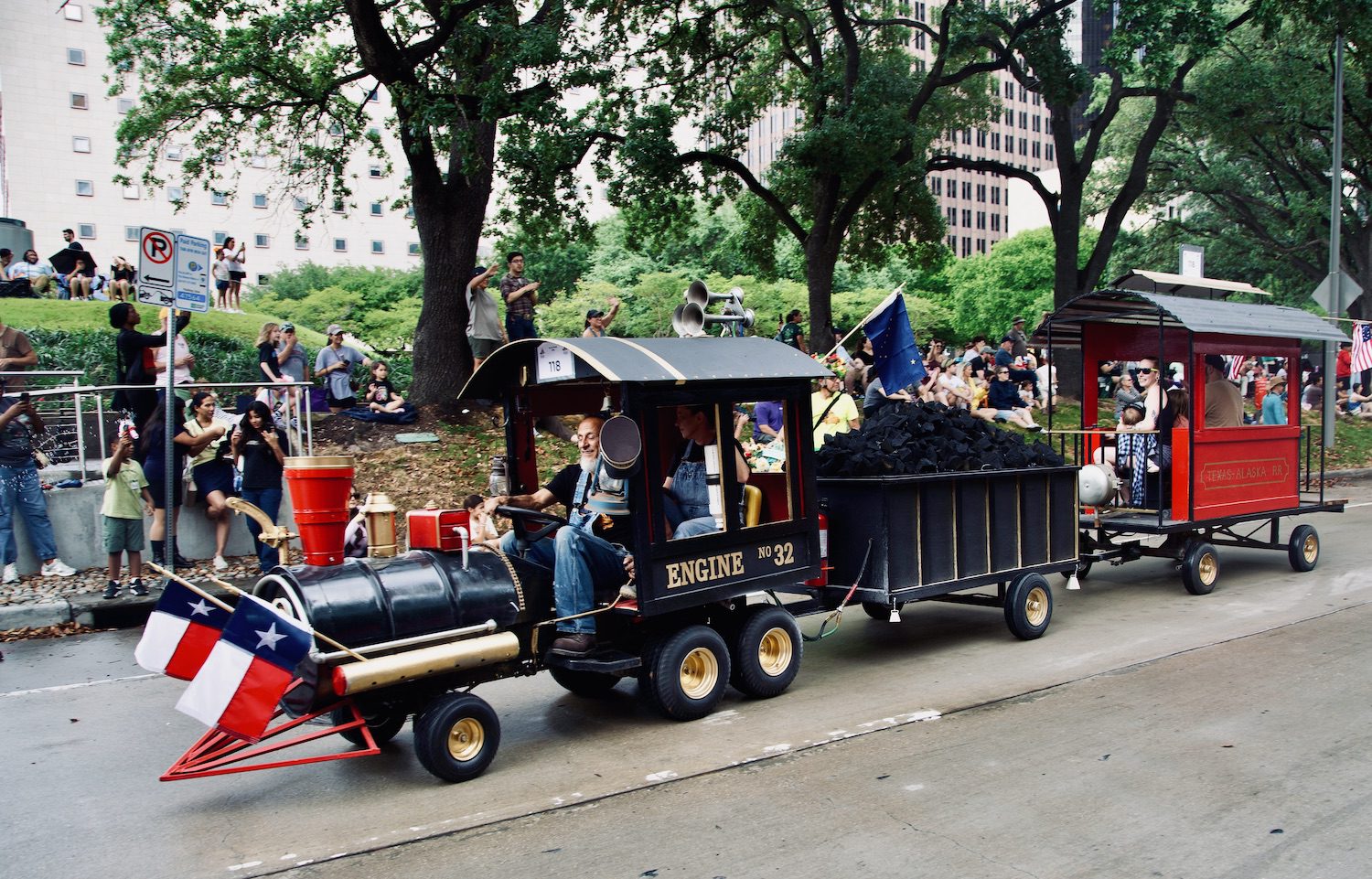 "Wonky Train" by The Wonky Train Gang at the Orange Show's 39th Annual Art Car Parade. (Photo by Mike Herrera)