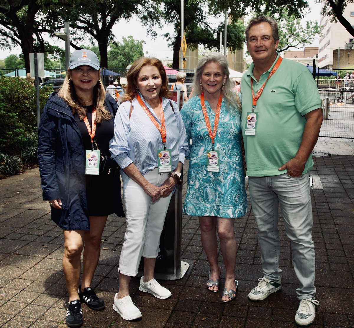 Marcy de Luna, Susie Simons, Heidi Vaughan and Karl Broesche at the Orange Show’s 39th Annual Art Car Parade. (Photo by Mike Herrera)