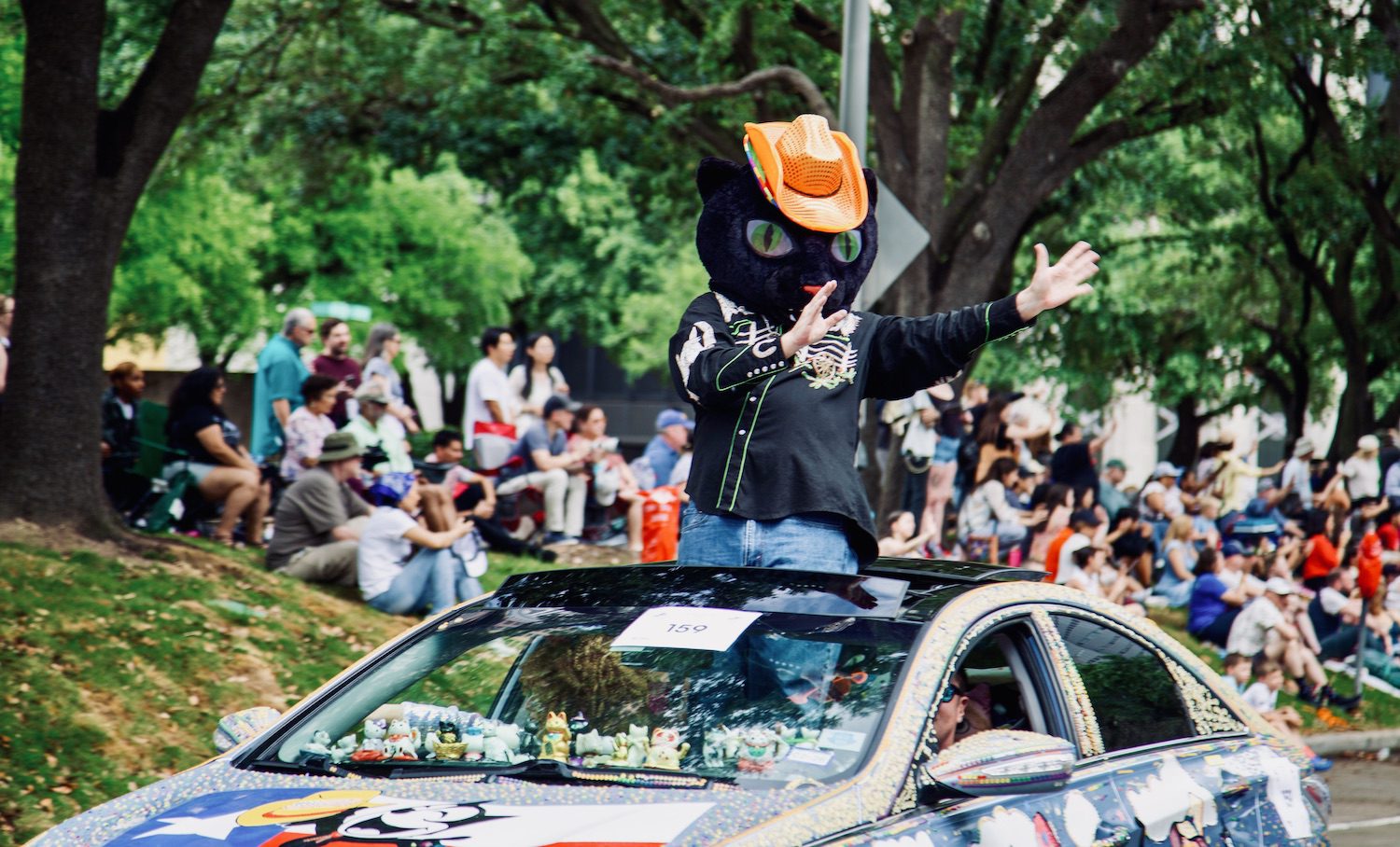 "Rhinestone Catboy" by Kenneth Hoge at the Orange Show's 39th Annual Art Car Parade. (Photo by Mike Herrera)