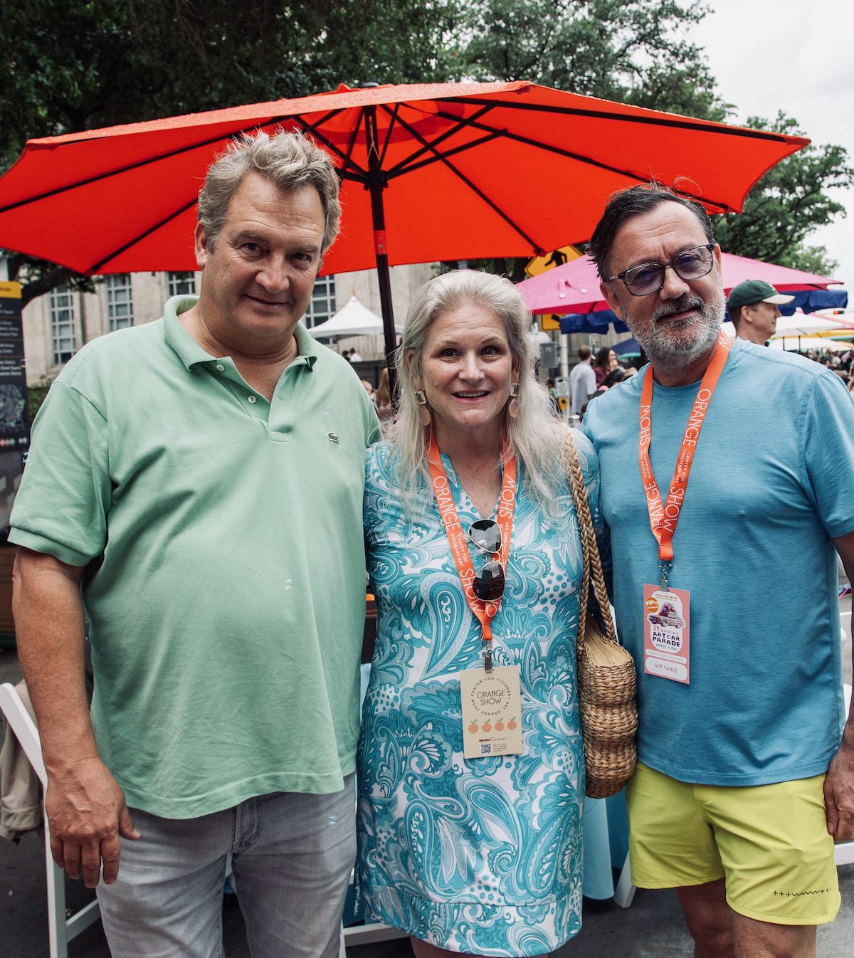 Karl Broesche, Heidi Vaughan, Michel Muylle at the Orange Show's 39th Annual Art Car Parade (Photo by Mike Herrera)