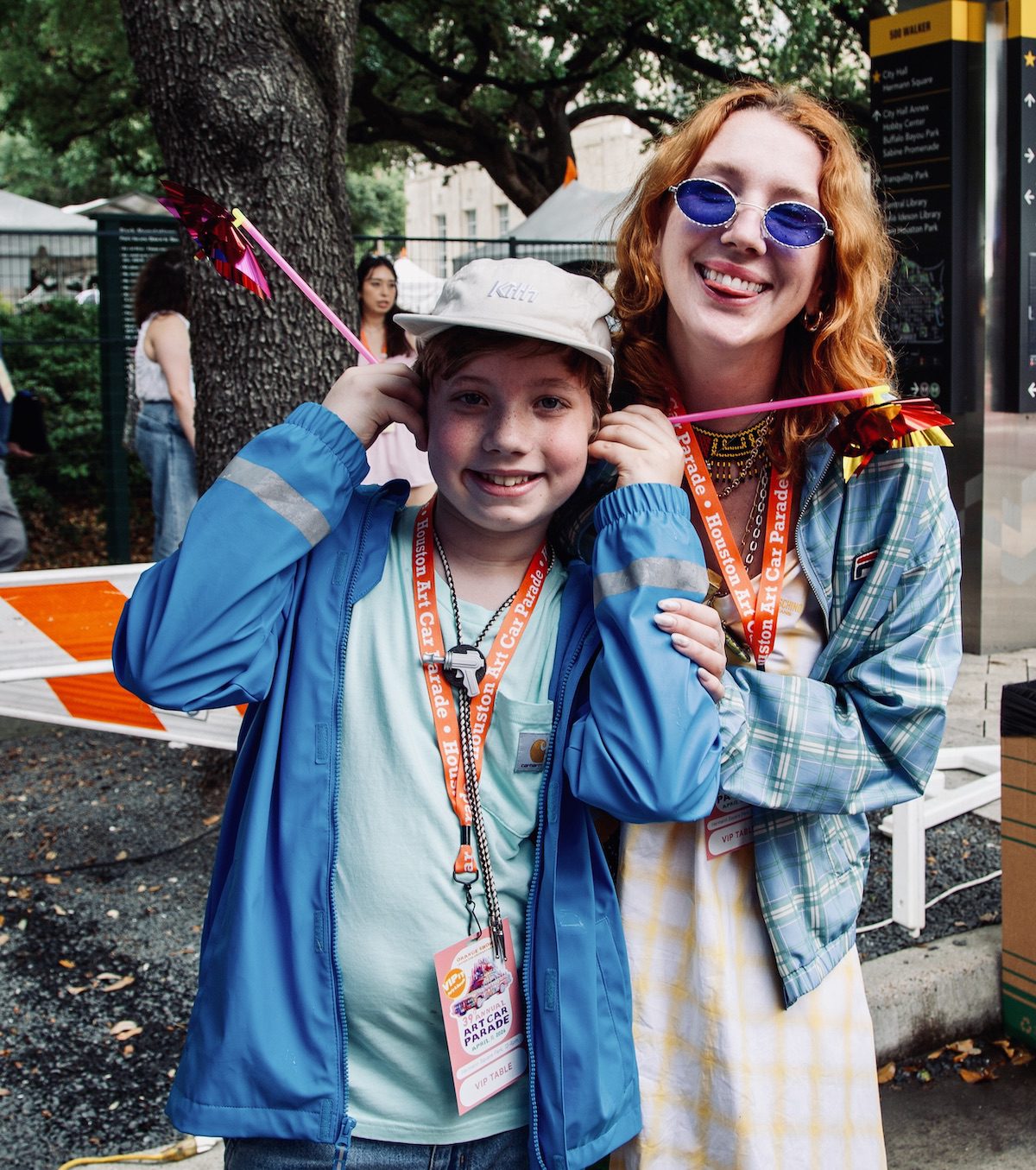 Megan Olivia Ebel with Lorin at the Orange Show’s 39th Annual Art Car Parade. (Photo by Mike Herrera)