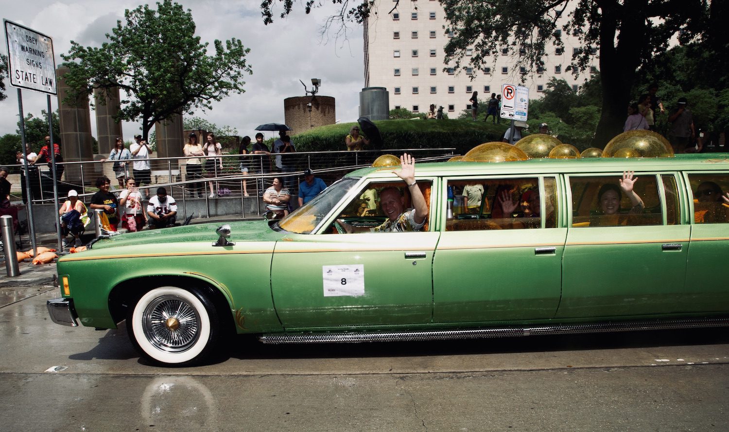 “Cosmic Catalina: The Boogie Mobile” by Will and the Cosmic Customizers at the Orange Show’s 39th Annual Art Car Parade. (Photo by Mike Herrera)