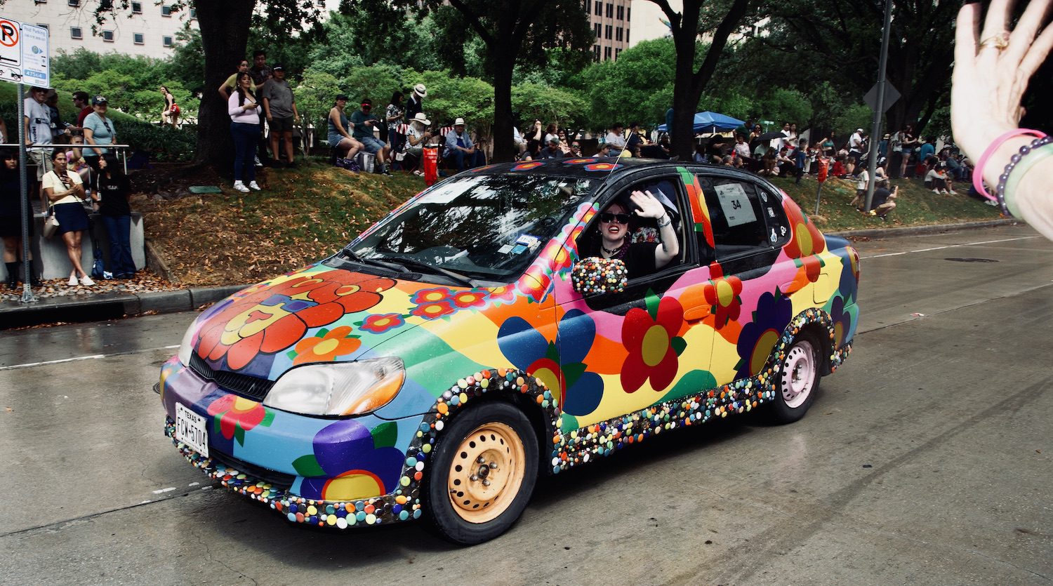 "Dandelion" by Landrum Middle School at the Orange Show's 39th Annual Art Car Parade (Photo by Mike Herrera)