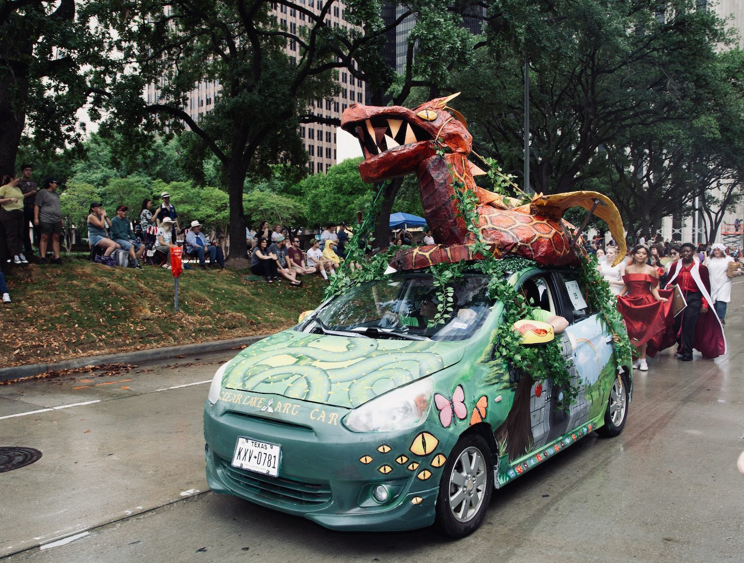 "The Secret Garden" by Clear Lake High School Art Car Club at the Orange Show's 39th Annual Art Car Parade (Photo by Mike Herrera)