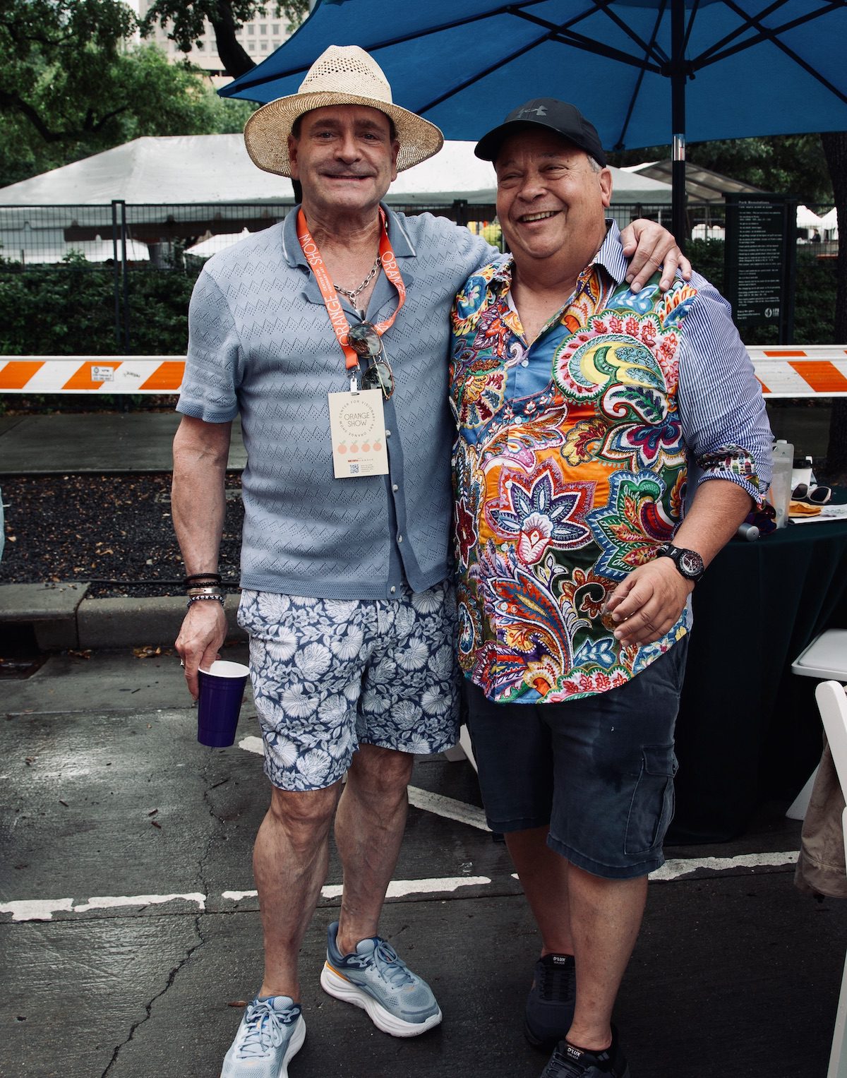 Don Mafrige Jr. and Andy Lubetkin at the Orange Show’s 39th Annual Art Car Parade. (Photo by Mike Herrera)