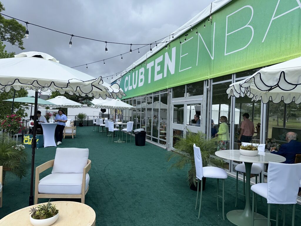 The new Club Tenenbaum offers a swank patio for socializing during the tennis tournament at River Oaks Country Club.
 (Photo by Shelby Hodge)