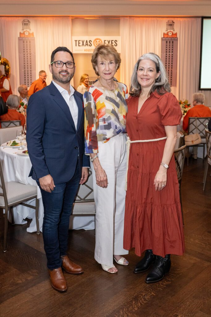 Ivan Bermudez, Laura McWilliams, Dr. Holly Holmes at the Texas Exes scholarship ball (Photo by Jacob Power)