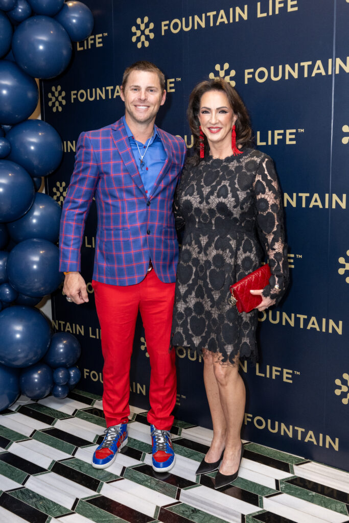 Josh Reddick, Alicia Smith at the Fountain Life opening in Houston's Park House (Photo by Jacob Power)