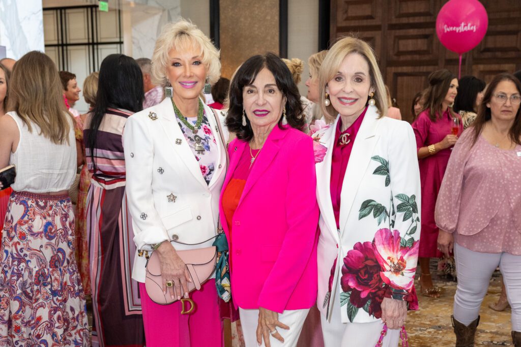 Janet Jones, Mady Kades, Sandra Porter at the Tickled Pink Luncheon (Photo by Jacob Power)