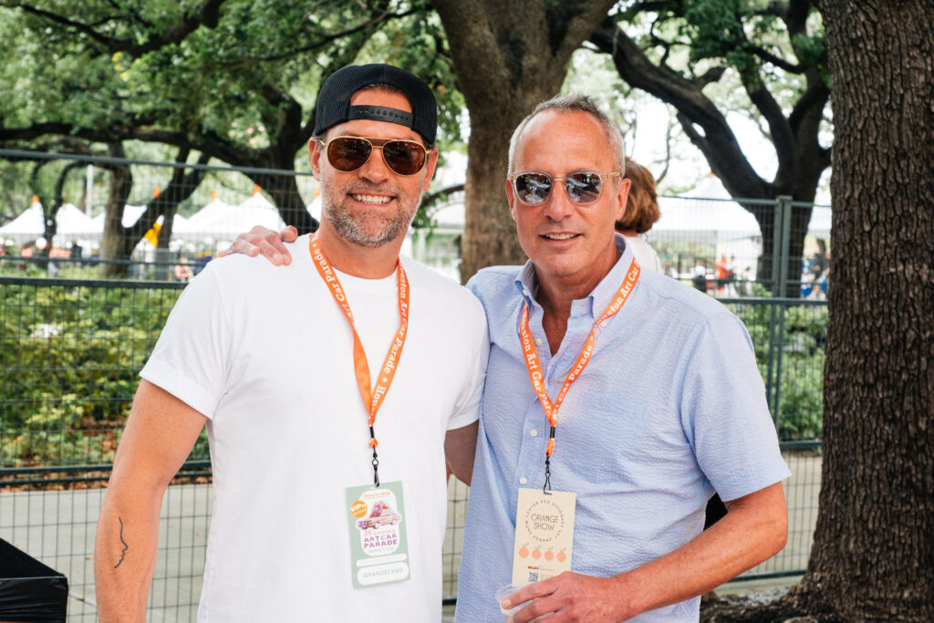 Co-hosts Jay Fields and Mark Sullivan during the Sulltrain VIPit Experience at the Houston Art Car Parade  (Photo by Jonathan Burgos)