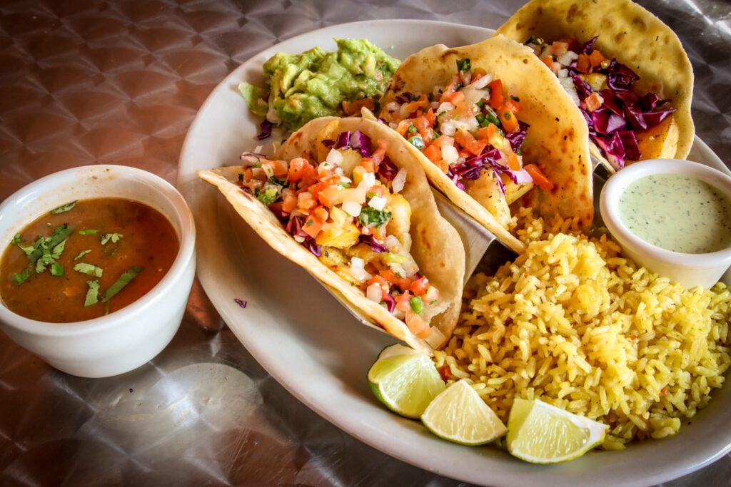Fish tacos from Julio's Mexican Grill are a go-to, especially if you like a little sweetness with your heat. (Photo courtesy Julio’s Mexican Grill)