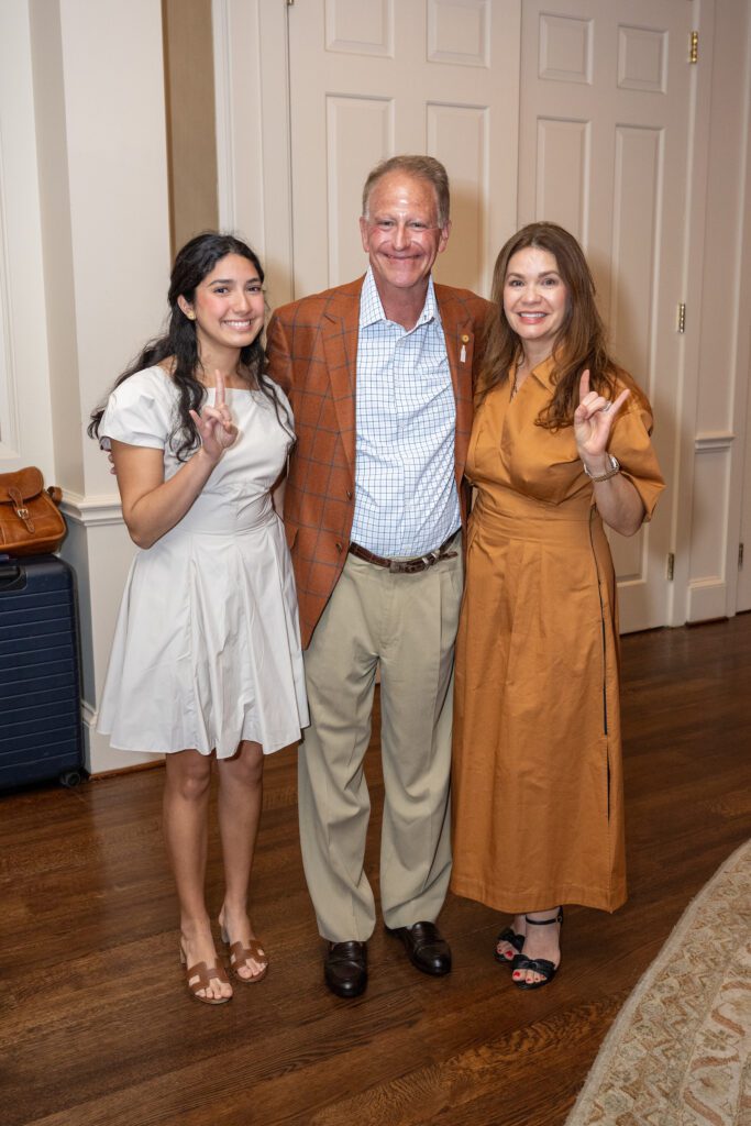 Karolina De La Cruz, Rick Harsch, Esmeralda De La Cruz at the Texas Exes scholarship ball (Photo by Jacob Power)