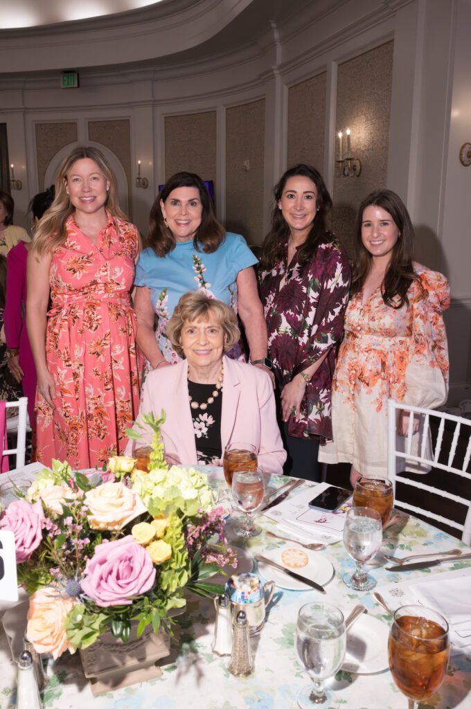 Kate, Lesha, Elyse and Emma Elsenbrook with Ruth Pulido, seated, at the Salvation Army Auxiliary Reflections on Style luncheon (Photo by Daniel Ortiz)