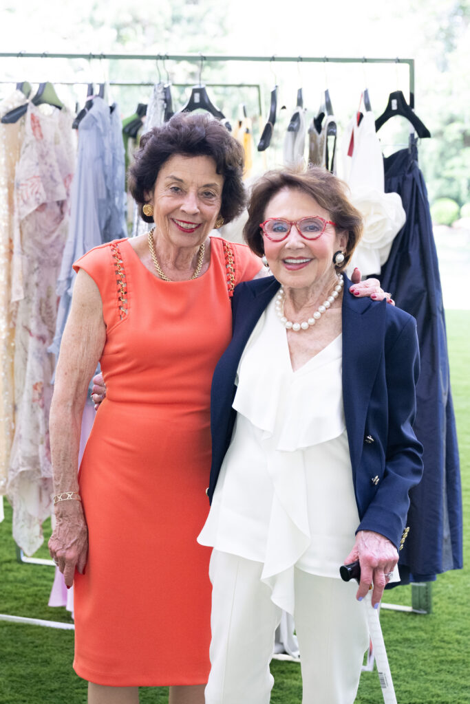 Kathy Goossen, Cyvia Wolff at the Bayou Bend fashion show luncheon (Photo by Wilson Parish)