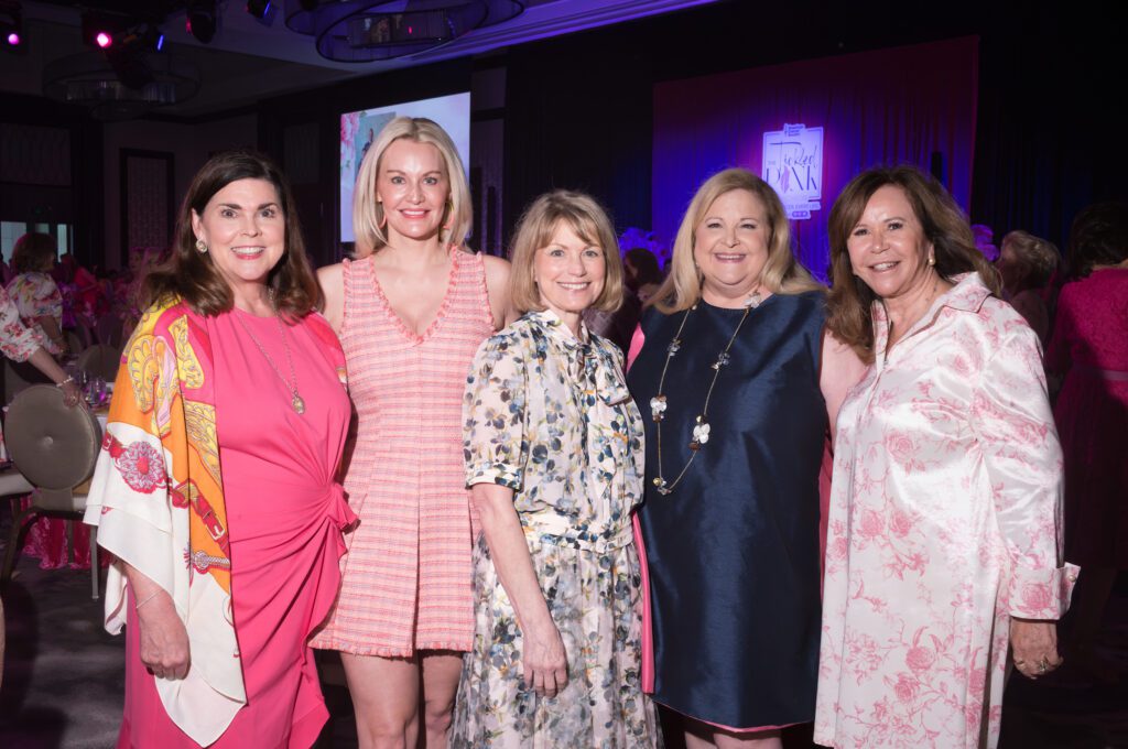 Lesha Elsenbrook, Ashley Beecher, Kelly Lubanko, DeeDEe Marsh and Cyndy Garza Roberts at the Tickled Pink Luncheon (Photo by Daniel Ortiz)