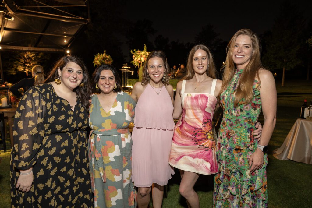 Lia Vallone, Lauren Alarcon, Caroline Rahmn, Samantha Youd, Jessica Rawson at Memorial Park Conservancy's The Park Ball held in the Clay Family Eastern Glades (Photo by Jenny Antill)