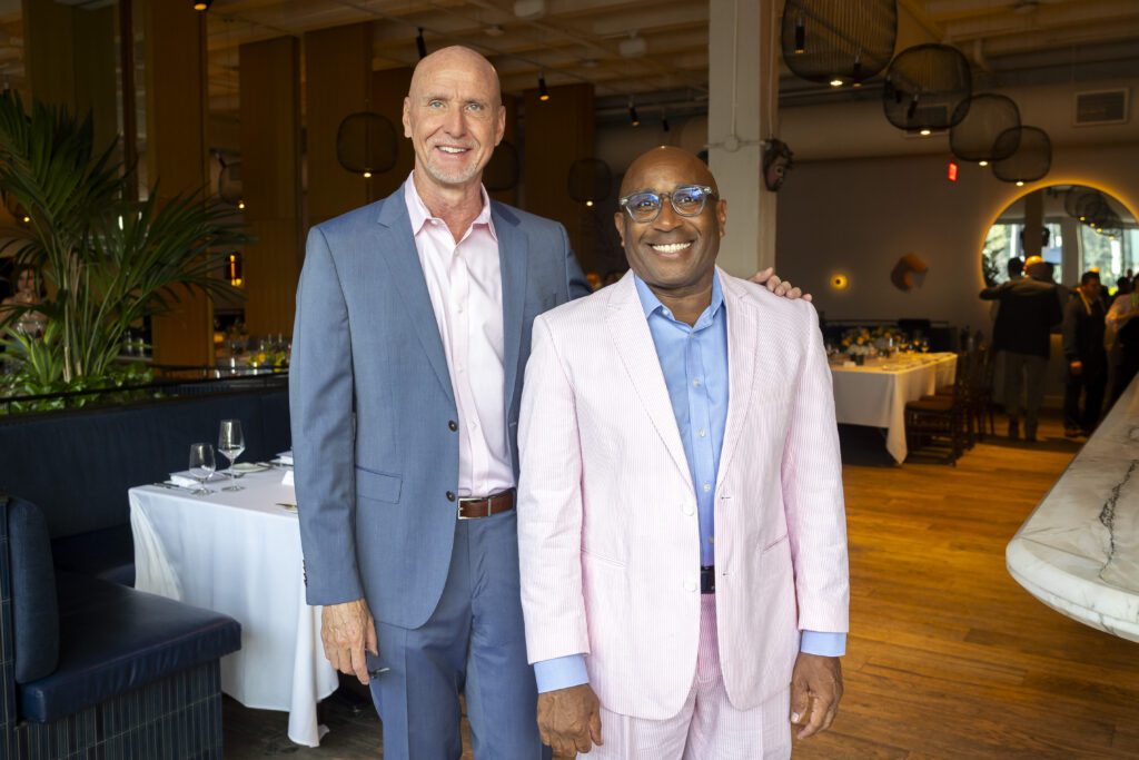 Mitchell George, Stanley Curtis Jr. at Navy Blue for Houston Ballet's 'Raising the Bar' dinner

 (Photo by Annie Mulligan)