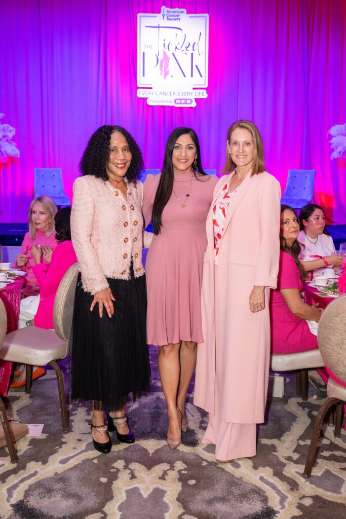 Myrtle Jones, Sippi Khurana, Stephanie Tsuru at the Tickled Pink  luncheon (Photo by Jacob Power)