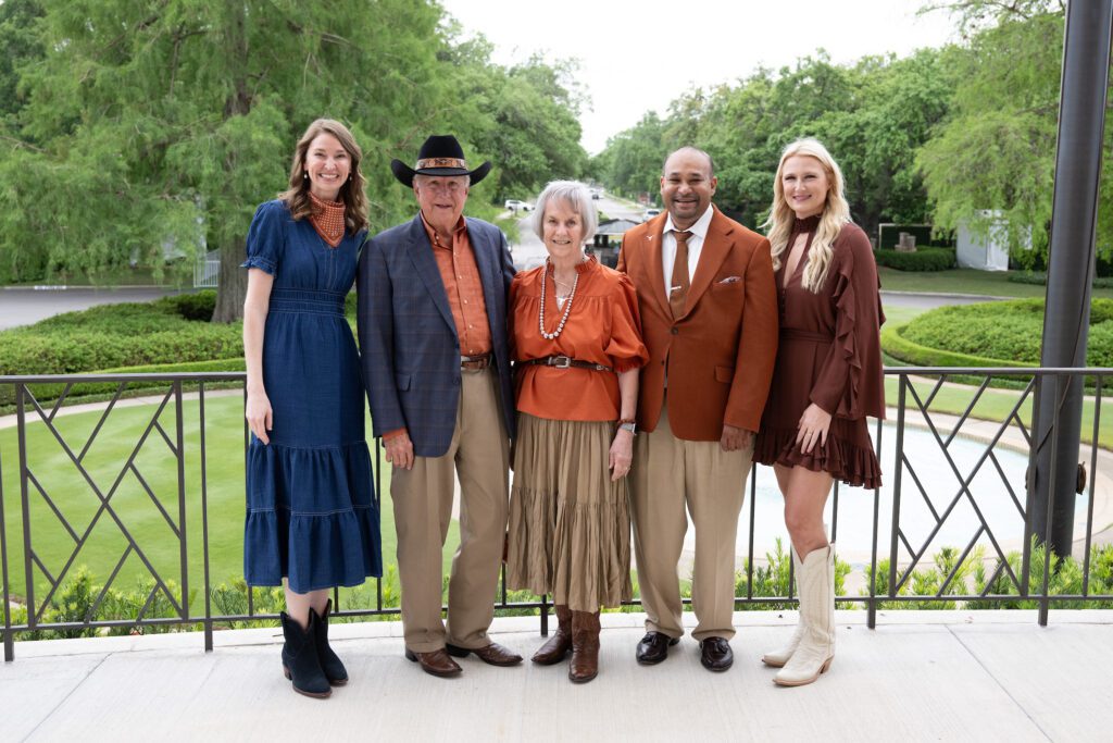 Nancy Genitempo, Dudley & Judy Oldham, Waheed Bhuyan, Lauren Laigle at the Texas Exes scholarship ball (Photo by Wilson Parish)