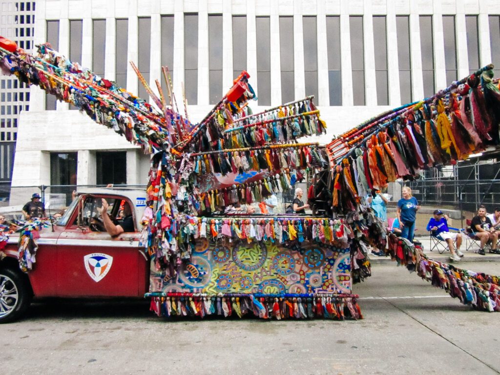 Roadside entertainment for the Sulltrain VIPit Experience at the Houston Art Car Parade  (Photo by Jonathan Burgos)   