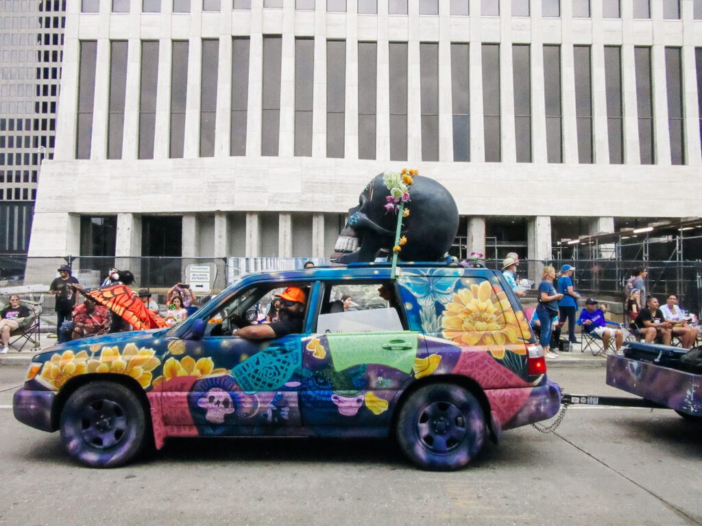 Art Cars on parade as seen from  Roadside the Sulltrain VIPit Experience at the Houston Art Car Parade  (Photo by Jonathan Burgos) 