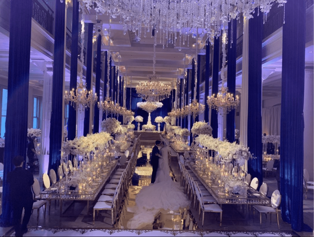 The lavish wedding decor was the work of Richard Flowers and The Events Company (Instagram photo)