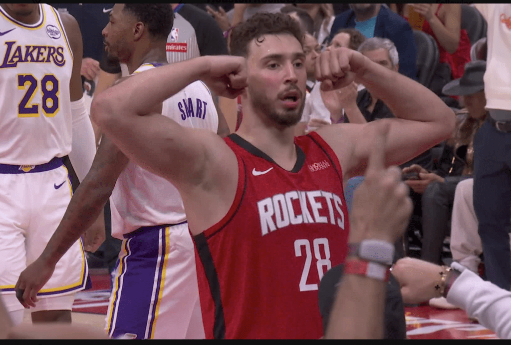 Alperen Şengün took to the LA Lakers after giving a speech to his Houston Rockets teammates earlier in the day.