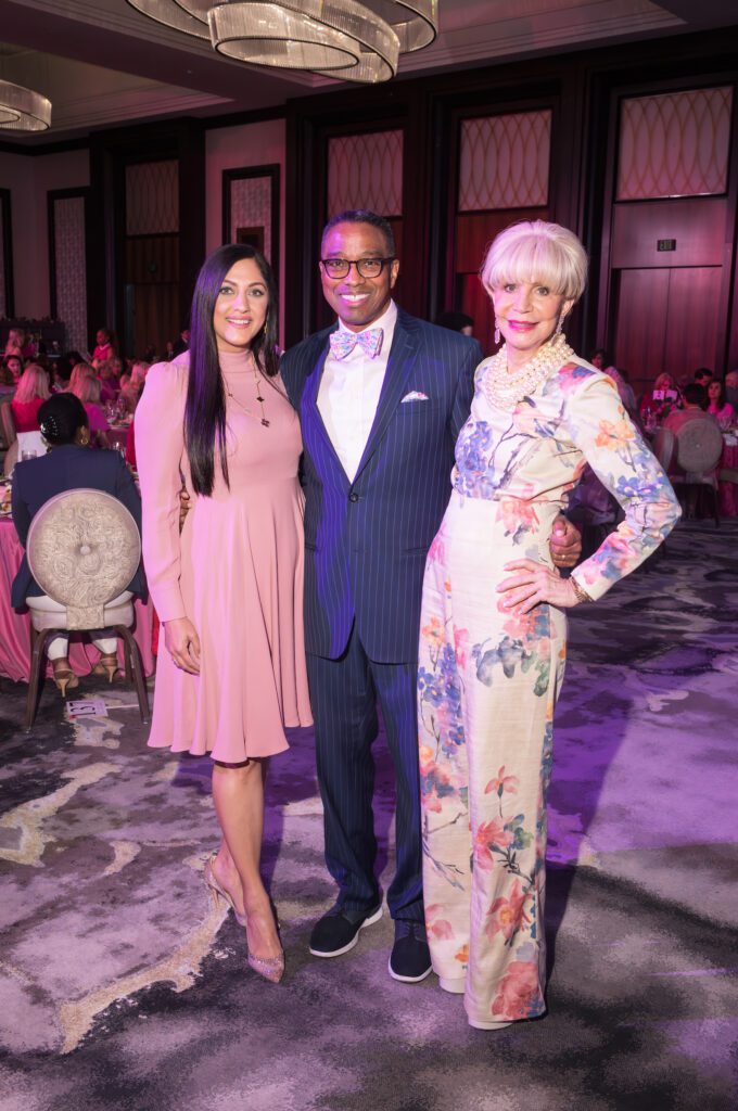 Sippi Khurana, Khambrel Marshall and Leisa Holland Nelson Bowman at the Tickled Pink  luncheon (Photo by Daniel Ortiz)