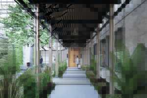 A rendering of The Greenleigh’s front door.