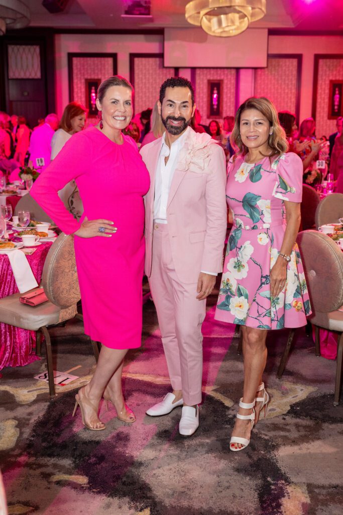 Vanessa Ames, Fady Armanious, Anna Reger at the Tickled Pink  luncheon (Photo by Jacob Power)