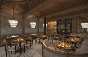 A rendering of dLeña’s dining room.