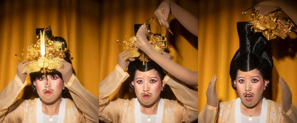 Stills from Jamie Ho’s GIF “The Crowning” (2022–23), featuring the artist’s drag persona. (Photo courtesy Jamie Ho)