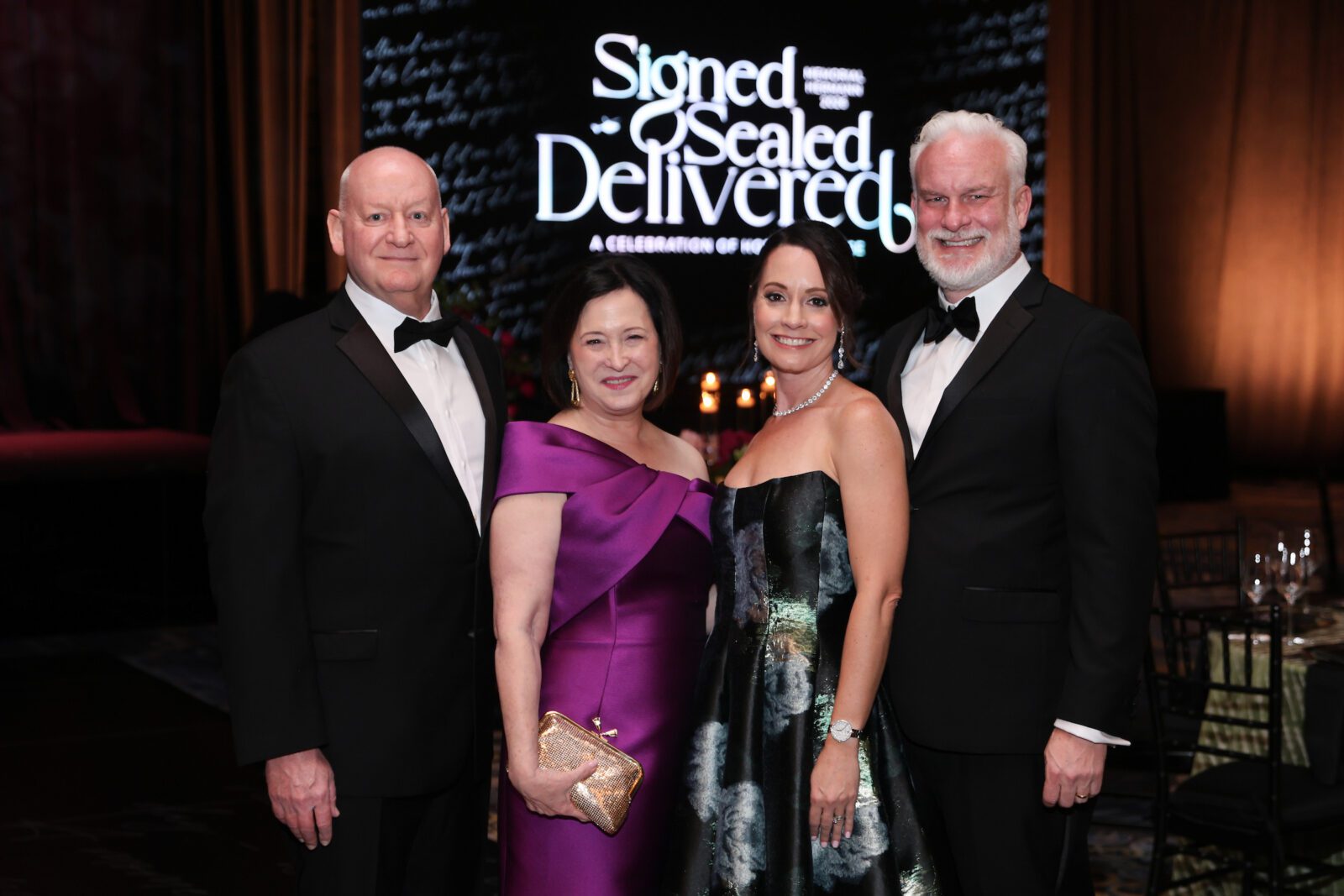 Craig Janies & Anne Neeson, Angie & Zach Matula at the Memorial Hermann 'Signed, Sealed, Delivered' gala (Photo by Priscilla Dickson)