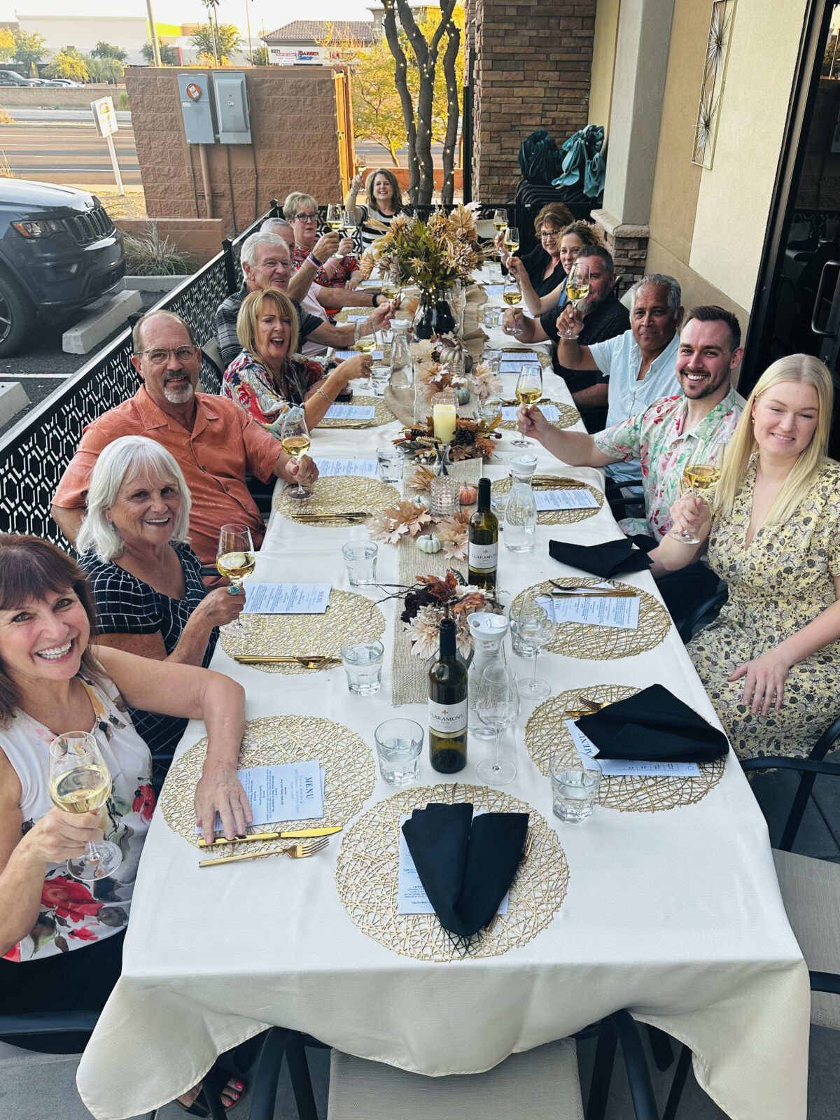 Family-style seating is set for a wine dinner at Turquoise Wine Bar. (Photo courtesy of René Murphy)
