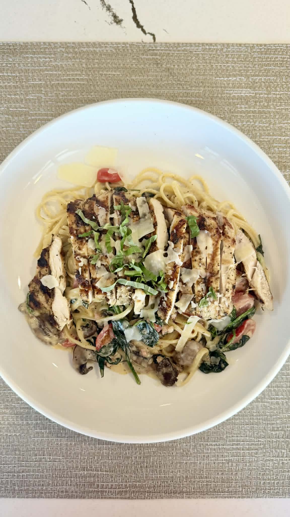 Grilled chicken pasta