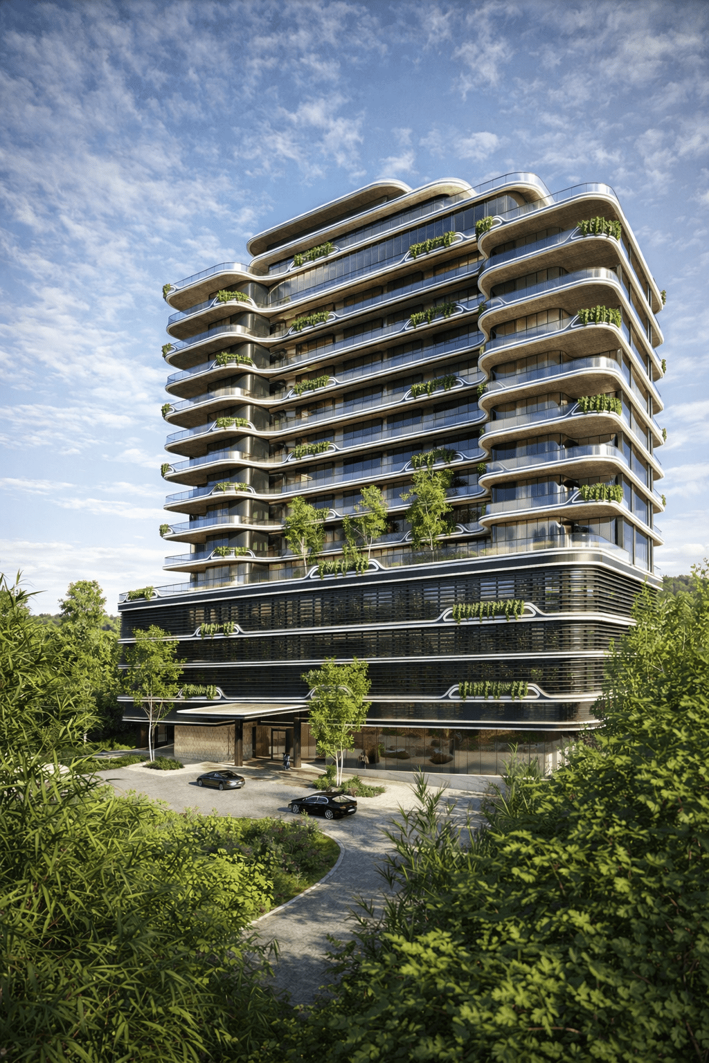 A rendering of KA Residences Houston, co-founded by Nina Magon of Nina Magon Studio and Moiz Bhamani of Eletell Development Company.