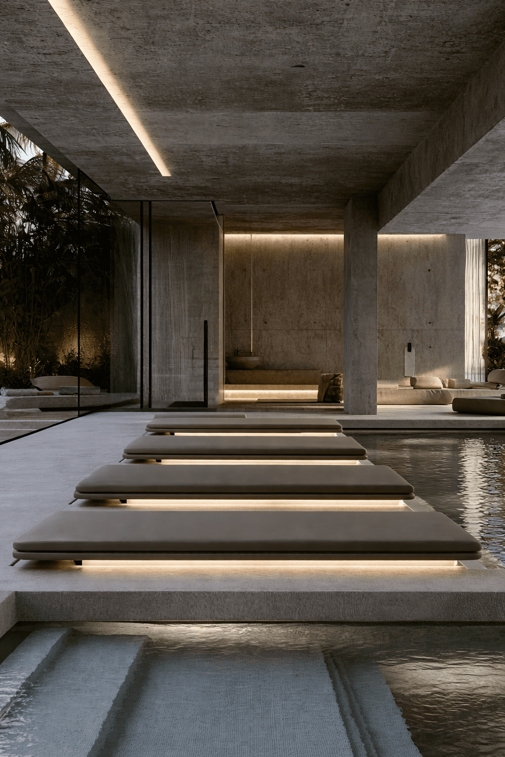 The KAAVYA thermal pools are one of the shared amenity spaces